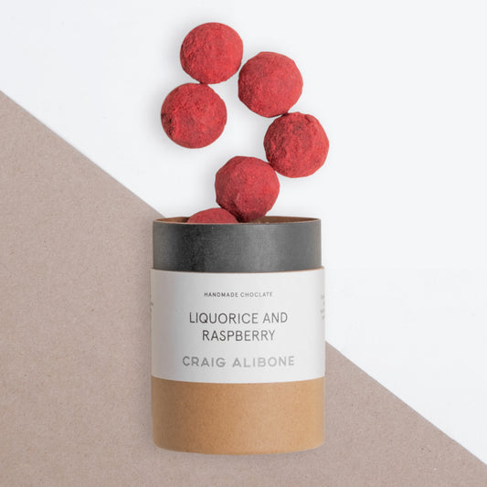Liquorice and Raspberry Truffles 12 pieces
